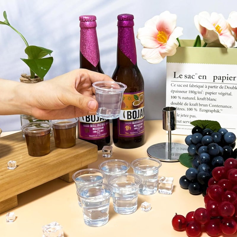 Tinsky 1000 Pack Plastic Shot Glasses Bulk 1 oz Mini Shot Cups Disposable Clear Small Sample Cups for Tasting, Whiskey, Jelly Shot, Pudding, Party, Wedding, Halloween, Christmas - Image 2